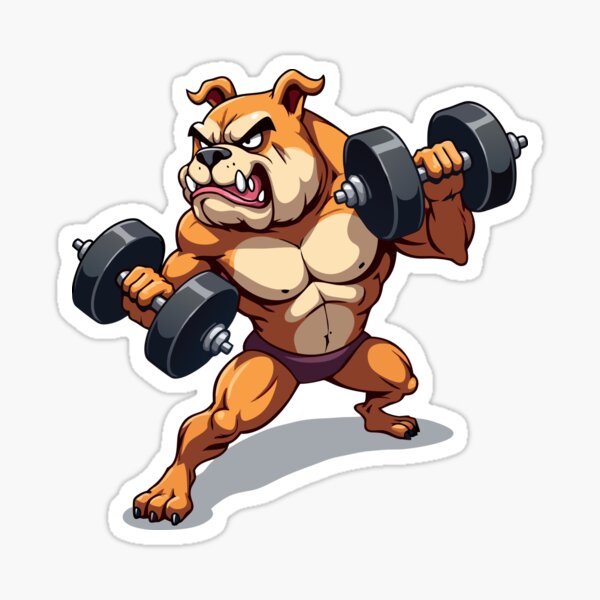 Item preview, Buff Bulldog Lifter | Funny Gym Dog with Dumbbells designed and sold by NovaProArt.