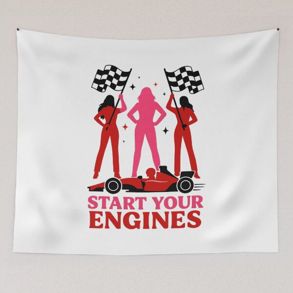 Item preview, Start Your Engines – Race Day Sorority Sticker designed and sold by summer-loving.