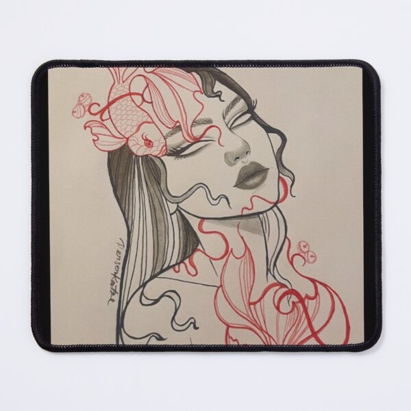 Item preview, Portrait with goldfish designed and sold by perserkatze.