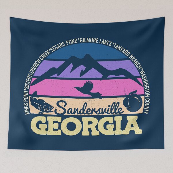 Item preview, Sandersville Georgia Sunset Retro Vintage Local Pride Logo designed and sold by CRHPOD20.