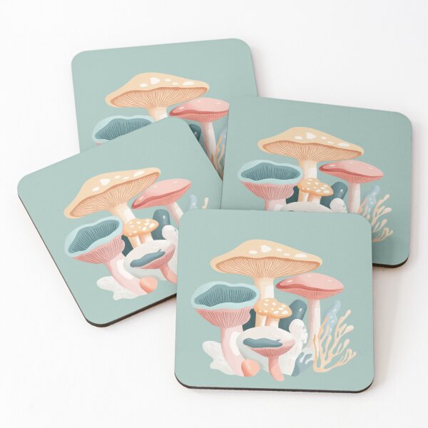 Item preview, Abstract Pastel Mushroom Art | Whimsical Nature Design in Soft Colors designed and sold by Dream Circuit .