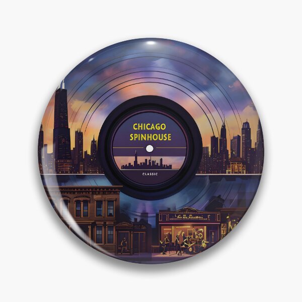 Item preview, Chicago Spinhouse – Vinyl Record Art Featuring Chicago Skyline & Jazz Club Scene designed and sold by TeeTimeTreasure.