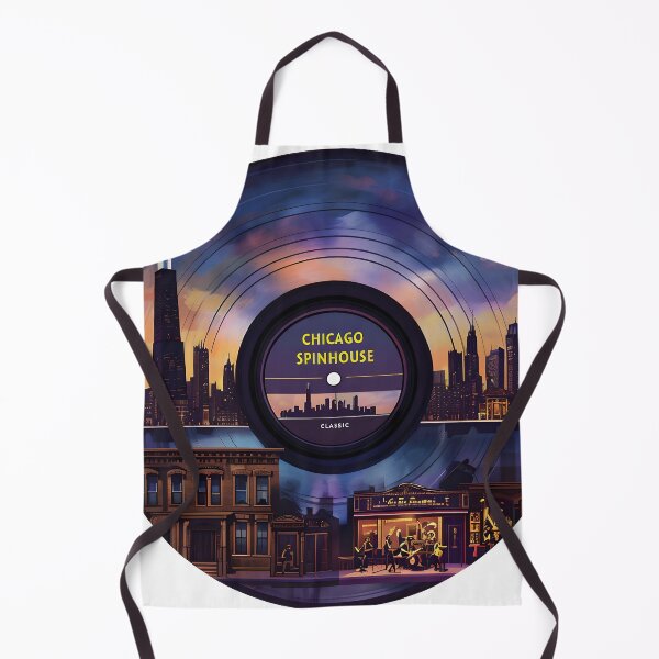 Item preview, Chicago Spinhouse – Vinyl Record Art Featuring Chicago Skyline & Jazz Club Scene designed and sold by TeeTimeTreasure.