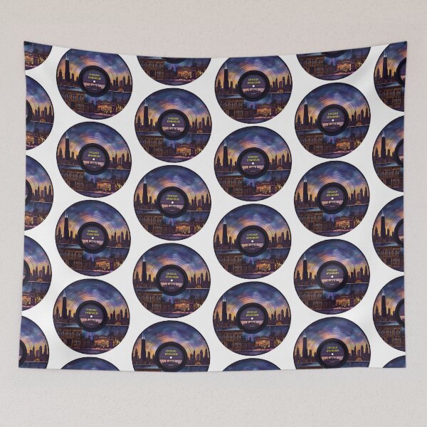 Item preview, Chicago Spinhouse – Vinyl Record Art Featuring Chicago Skyline & Jazz Club Scene designed and sold by TeeTimeTreasure.