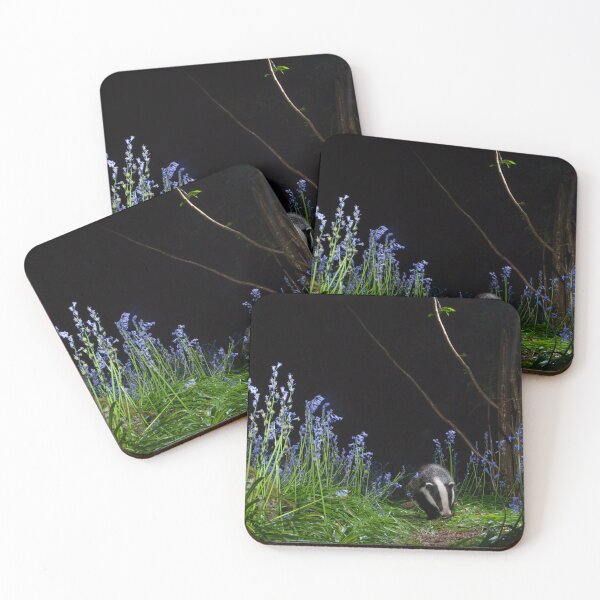 Item preview, Badger Bluebells Panarama Woodland Nightime designed and sold by John Hodges.