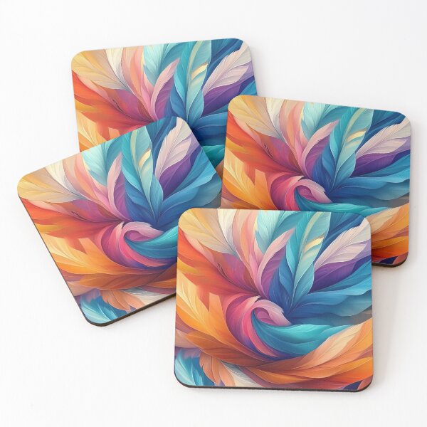 Item preview, Colorful feathers swirling in the wind designed and sold by GhadeerGhonaim.