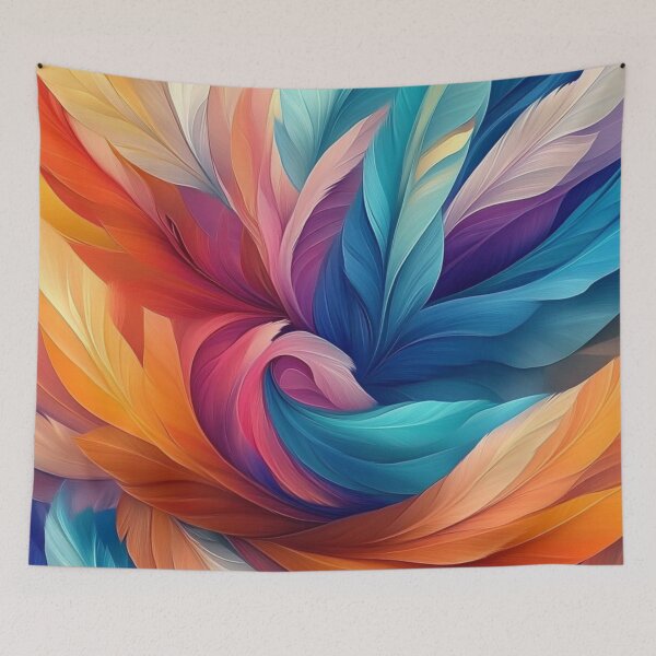 Item preview, Colorful feathers swirling in the wind designed and sold by GhadeerGhonaim.