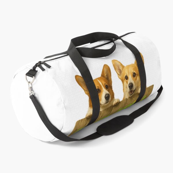 Item preview, Two welsh corgi puppies looking over a fence, an overwatch. designed and sold by runstore.