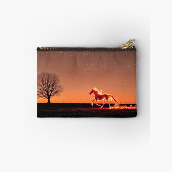 Item preview, A burning horse runs across a field at night designed and sold by EchoOfSilence.