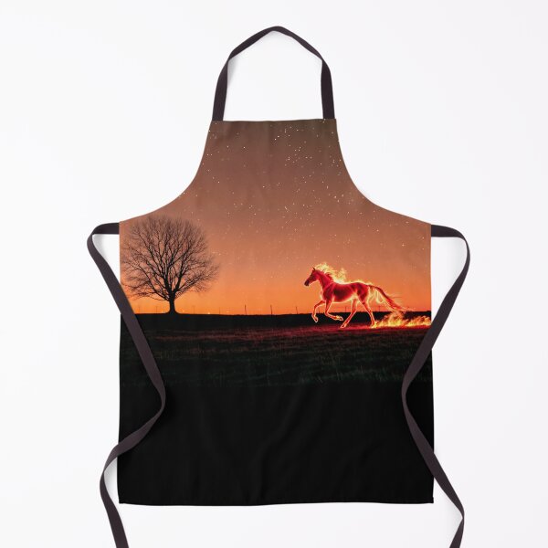Item preview, A burning horse runs across a field at night designed and sold by EchoOfSilence.