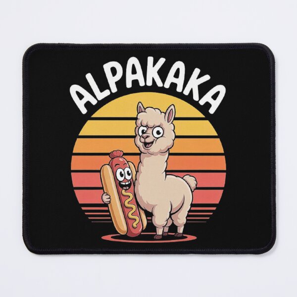 Item preview, Funny Alpaca and Hot Dog Cartoon – Alpaka Pun Retro Sunset Design designed and sold by love3617.
