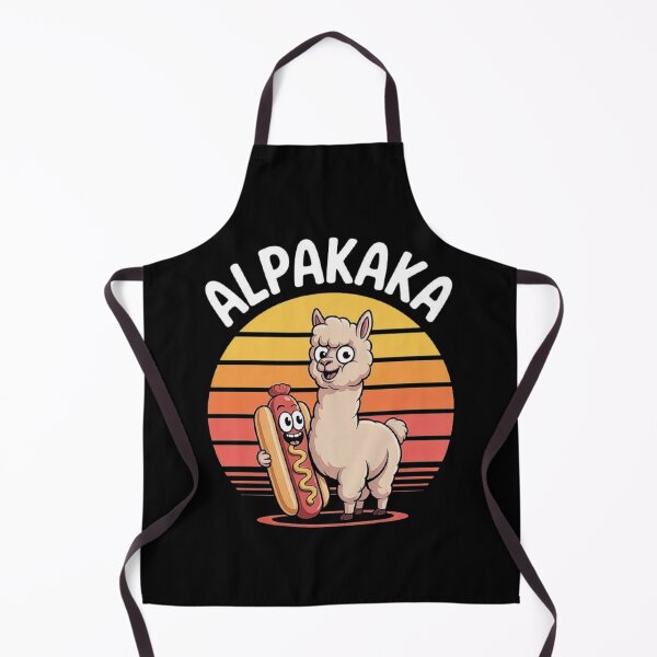 Item preview, Funny Alpaca and Hot Dog Cartoon – Alpaka Pun Retro Sunset Design designed and sold by love3617.