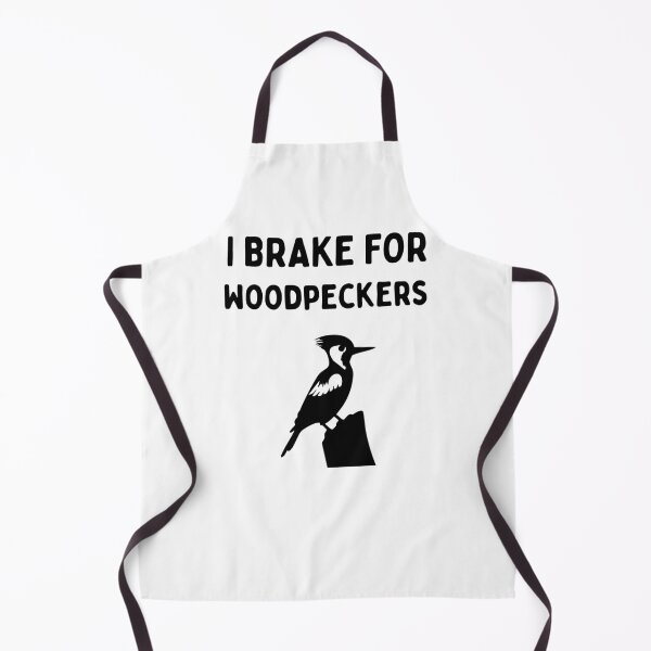 Item preview, Funny Bird Watching (I Brake For Woodpeckers) / Gift for Bird Lovers, Gift for Birdwatchers & Ornithologist - Black designed and sold by SabbaticalSteve.