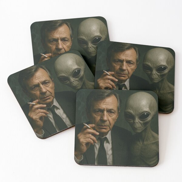 Item preview, The Smoking Man and ET designed and sold by Abducted Treasures.