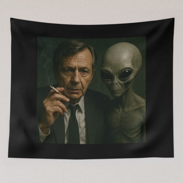 Item preview, The Smoking Man and ET designed and sold by Abducted Treasures.