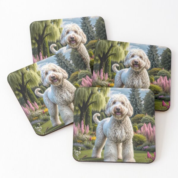 Item preview, Mimi White Labradoodle Dog Portrait Painting designed and sold by Heart and Soul Studio.