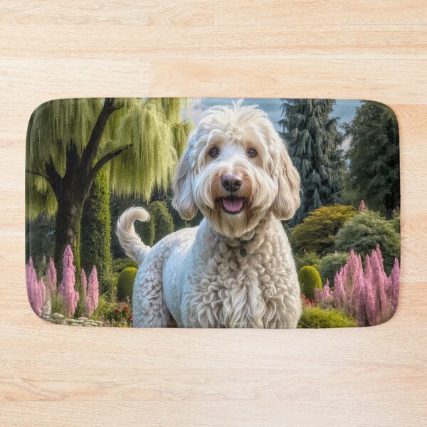 Artikelvorschau, Mimi White Labradoodle Hundeportrait entworfen und verkauft von Heart and Soul Studio.