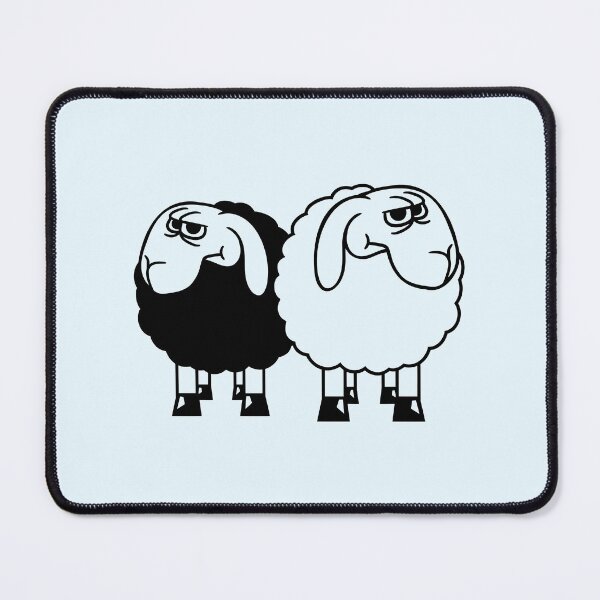 Item preview, 2 Sheep Looking Skeptical Offended Friends Team designed and sold by shirt-o-mat.