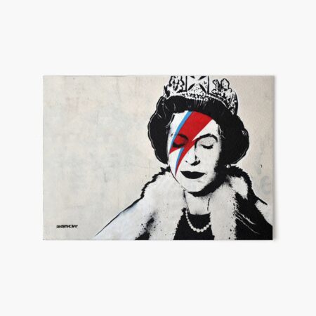 Banksy UK England Queen Elisabeth rockband face makeup Art Board Print