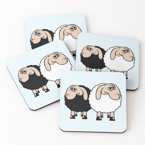Item preview, 2 Sheep Looking Skeptical Offended Friends Team designed and sold by shirt-o-mat.