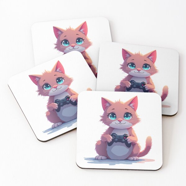Aperçu de l'œuvre Chat Gamer Mignon | Minou Contrôleur Drôle créée et vendue par NovaProArt.