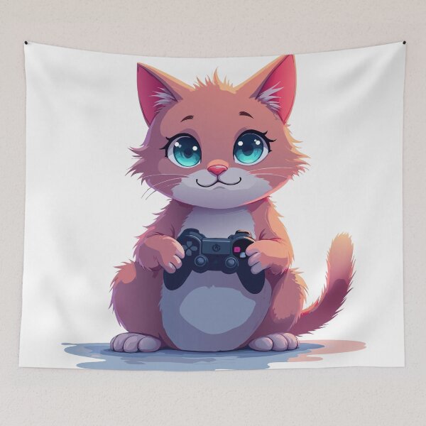 Item preview, Cute Gamer Cat | Funny Controller Kitty designed and sold by NovaProArt.