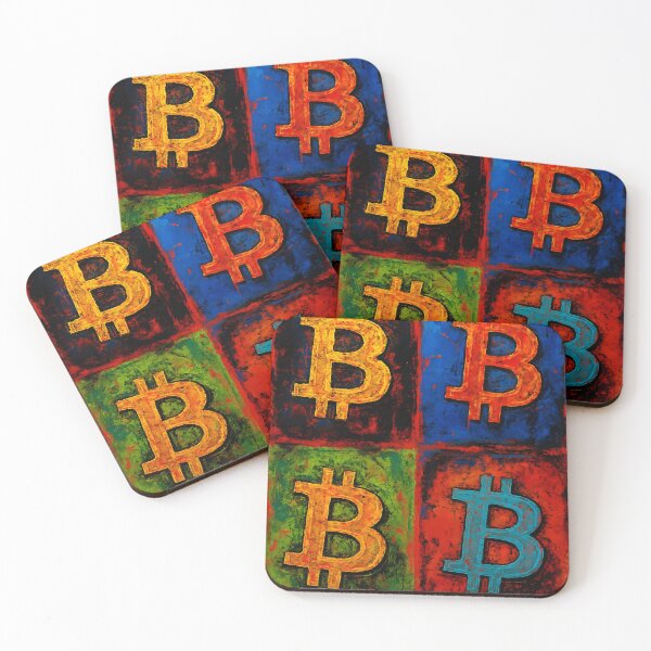 Item preview, Bitcoin Pop Rebellion – 2x2 Crypto Icons designed and sold by oneof21million.