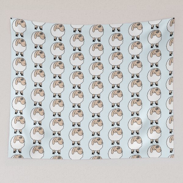 Item preview, Sheep Skeptical Critical Suspicious Stares Cartoon designed and sold by shirt-o-mat.