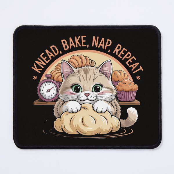 Item preview, Knead Bake Nap Repeat – Kitty Biscuits Bakery designed and sold by Slavicsoul.