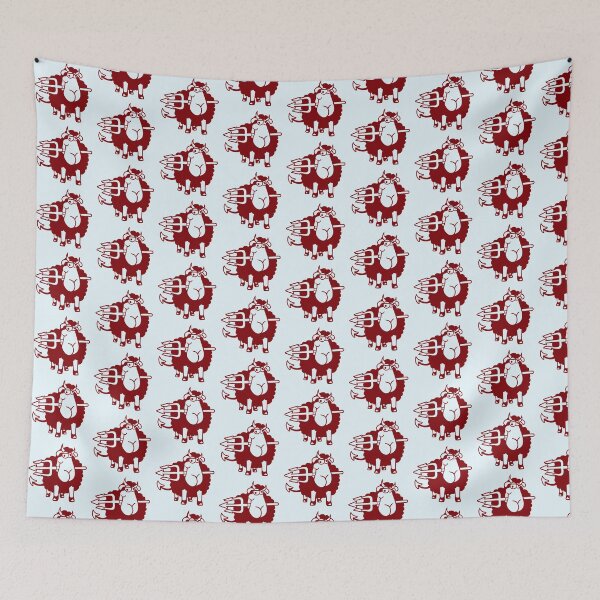 Item preview, Sheep Devil Satan Hell Evil Trident Horns Cool Fun designed and sold by shirt-o-mat.