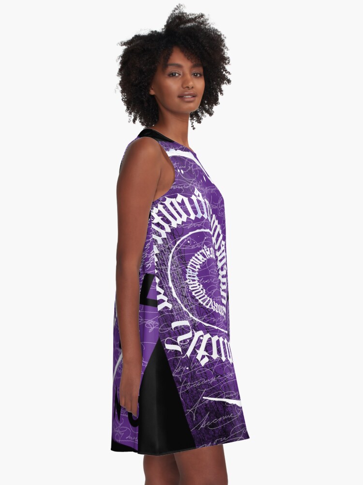 Thumbnail 2 of 4, A-Line Dress, Made of Fears & Desires – Left Side designed and sold by DrewLabOne.