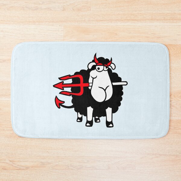 Item preview, Sheep Devil Satan Hell Evil Trident Horns Cool Fun designed and sold by shirt-o-mat.