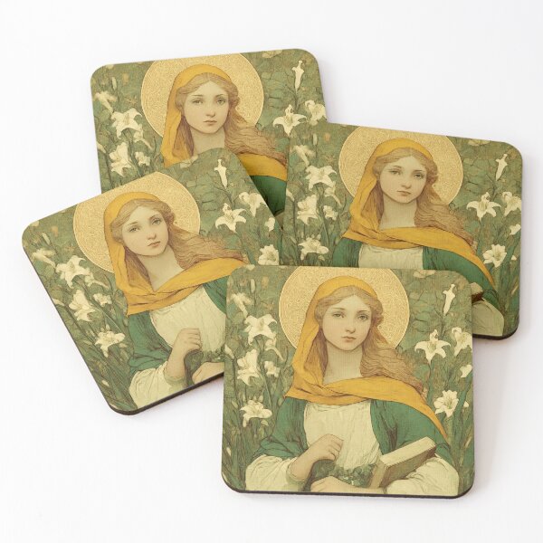 Item preview, Saint Dymphna designed and sold by SanctifiedSouls.