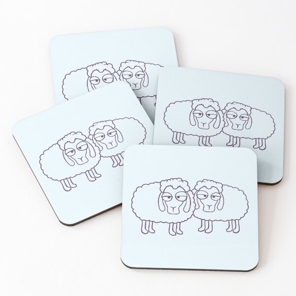 Item preview, 2 Sheep Tired Bored Look Team Sweet Crew Friends designed and sold by shirt-o-mat.