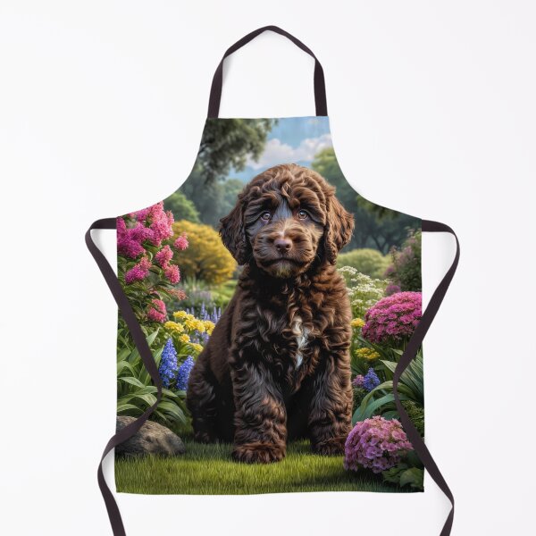 Item preview, Felix Chocolate Labradoodle Puppy Portrait Painting designed and sold by Heart and Soul Studio.