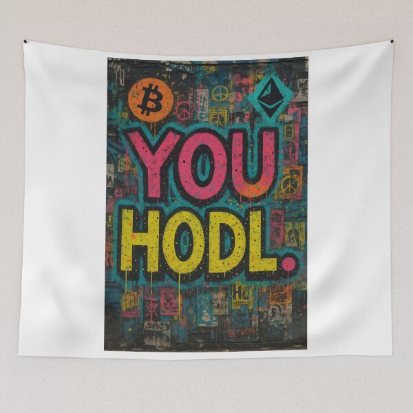 Item preview, YOU HODL. – NeoPunk Crypto Street Art designed and sold by oneof21million.