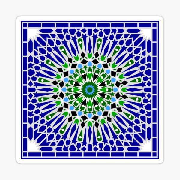 Item preview, The Sun – Blue and Green Mosaic designed and sold by Tarjiart.