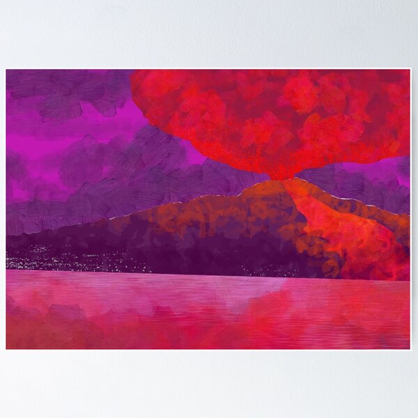 Mount Vesuvius Erupts Poster