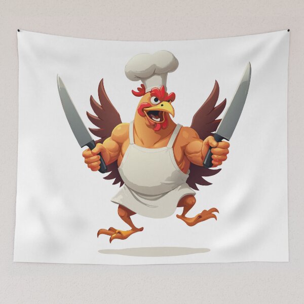Item preview, Angry Rooster Chef | Crazy Cooking with Knives designed and sold by NovaProArt.