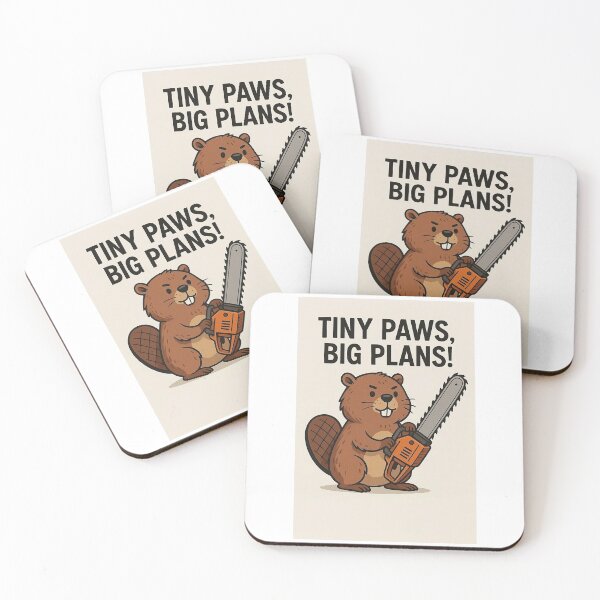 Item preview, Funny Beaver with Chainsaw – Tiny Paws, Big Plans! designed and sold by JuliJoy.
