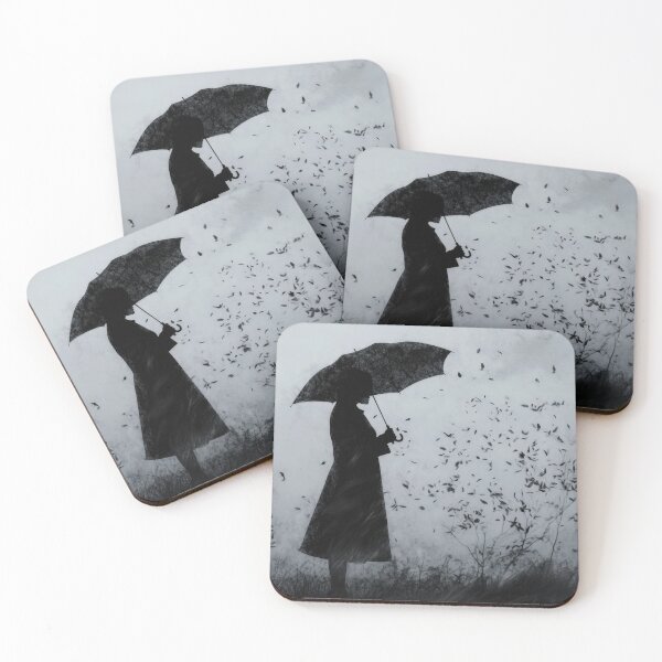 Item preview, Figure with umbrella in storm designed and sold by anytka.