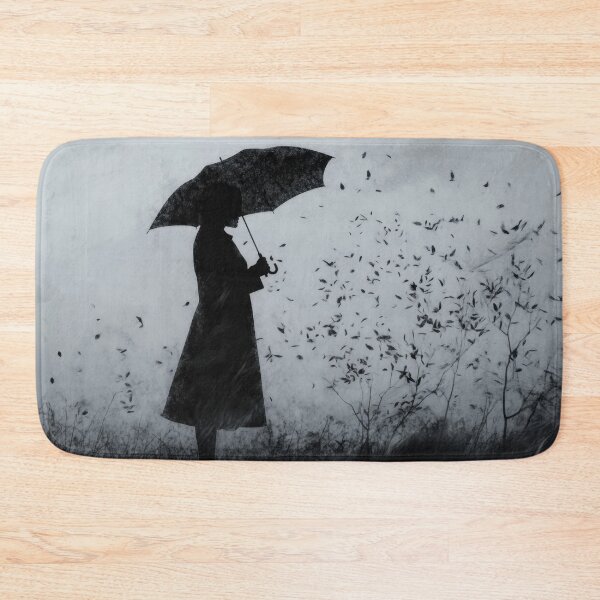 Item preview, Figure with umbrella in storm designed and sold by anytka.