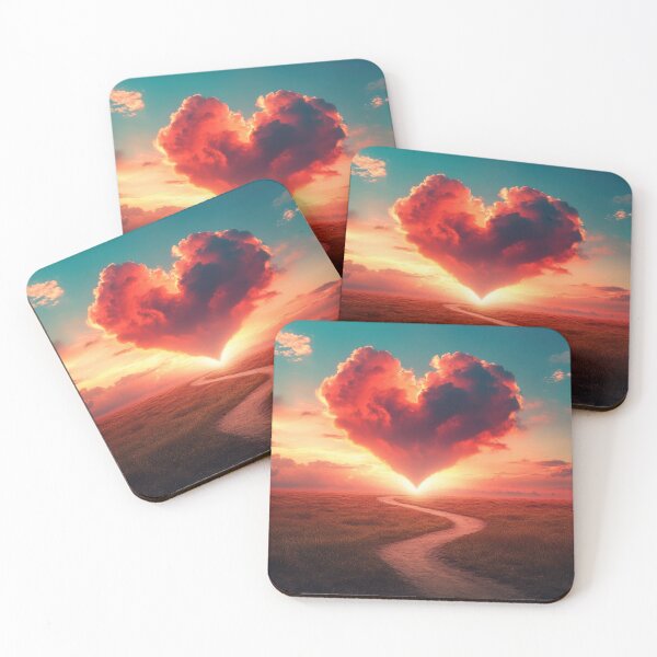 Item preview, Heart clouds at sunset on a path designed and sold by anytka.