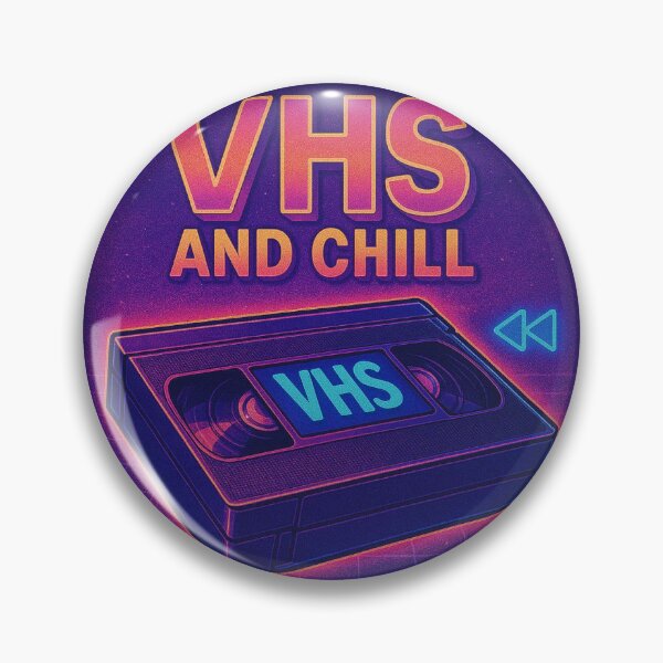 Item preview, VHS AND CHILL - neon retro style designed and sold by KrissGraphShop.