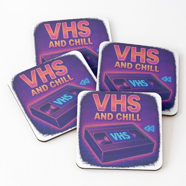 Item preview, VHS AND CHILL - neon retro style designed and sold by KrissGraphShop.