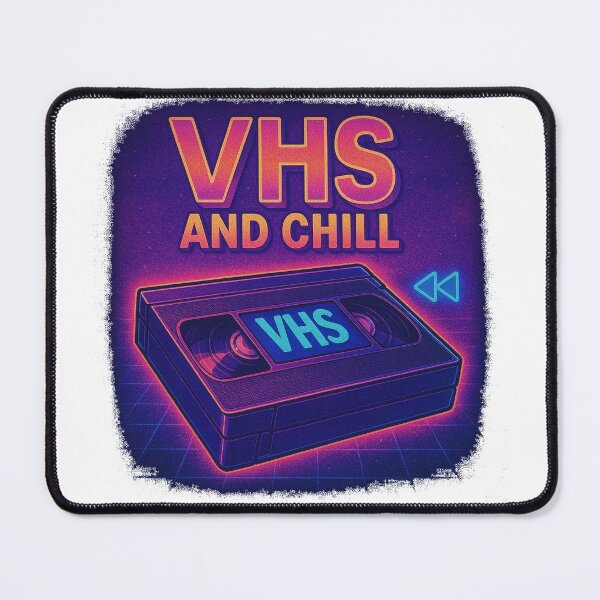 Item preview, VHS AND CHILL - neon retro style designed and sold by KrissGraphShop.