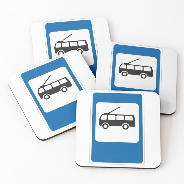 Item preview, Trolleybus Stop Road Sign Blue Urban Transport designed and sold by ChernivtsiSkoda.
