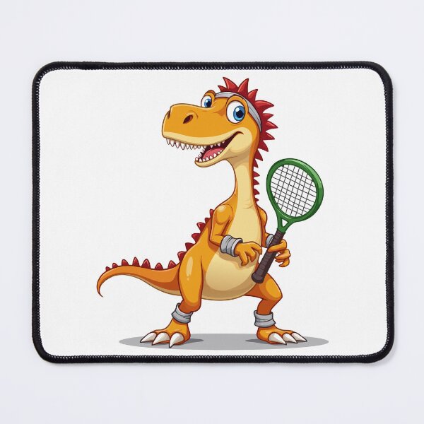 Item preview, Tennis Dino Pro | Funny Cartoon Raptor Player designed and sold by NovaProArt.