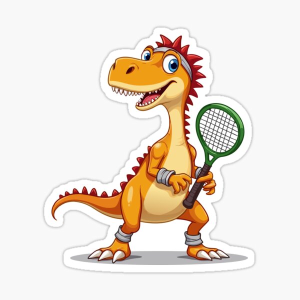 Item preview, Tennis Dino Pro | Funny Cartoon Raptor Player designed and sold by NovaProArt.