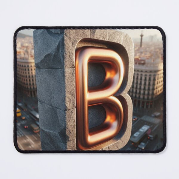 Item preview, Barcelona City Vibes #1 – AI Art with Bold Initial B as Background for Urban Style Clothing & Travel-Inspired Accessories designed and sold by knalpot-design.